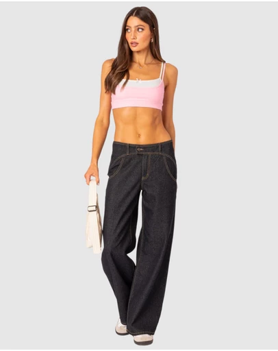 EDIKTED - Western Low Rise Jeans