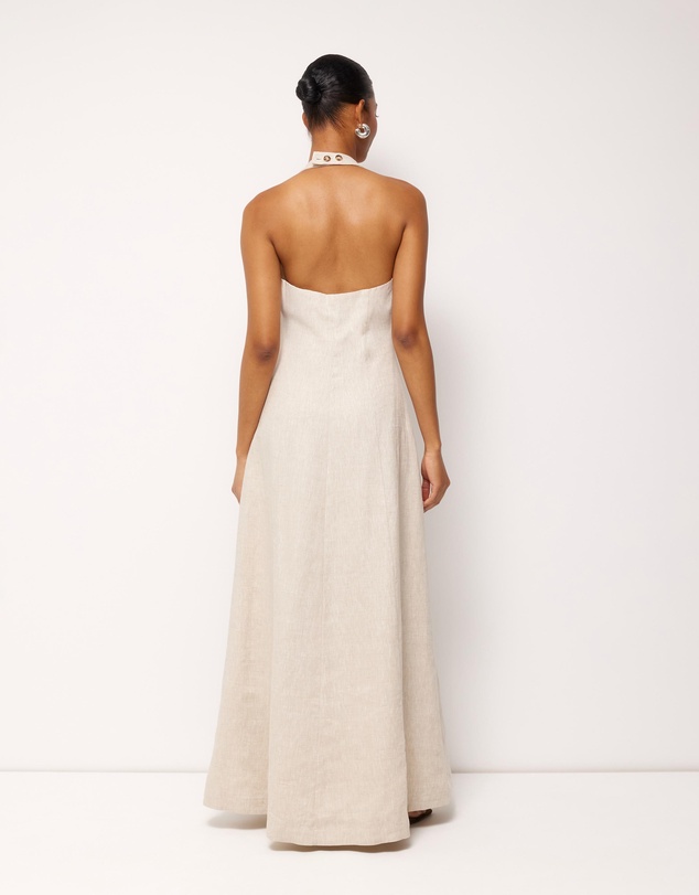 AERE - Rosa Linen Halter Midi Dress