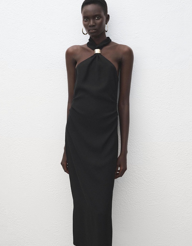 M.N.G - Halter-Neck Dress With Metal Embellishment