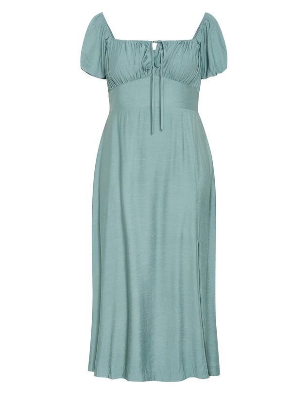 City Chic - Plus size Abbigail Split Maxi Dress - soft sage