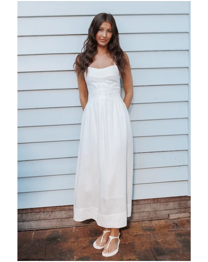 Petal & Pup - Dante Midi Dress - White