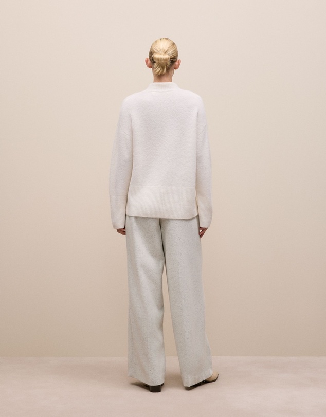Trenery - Alpaca Merino Blend Relaxed Mock Neck in Marshmallow