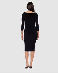 Miraclesuit Shapewear - Rory 3/4 Sleeve Boat Neckline Bodycon Shaping Dress