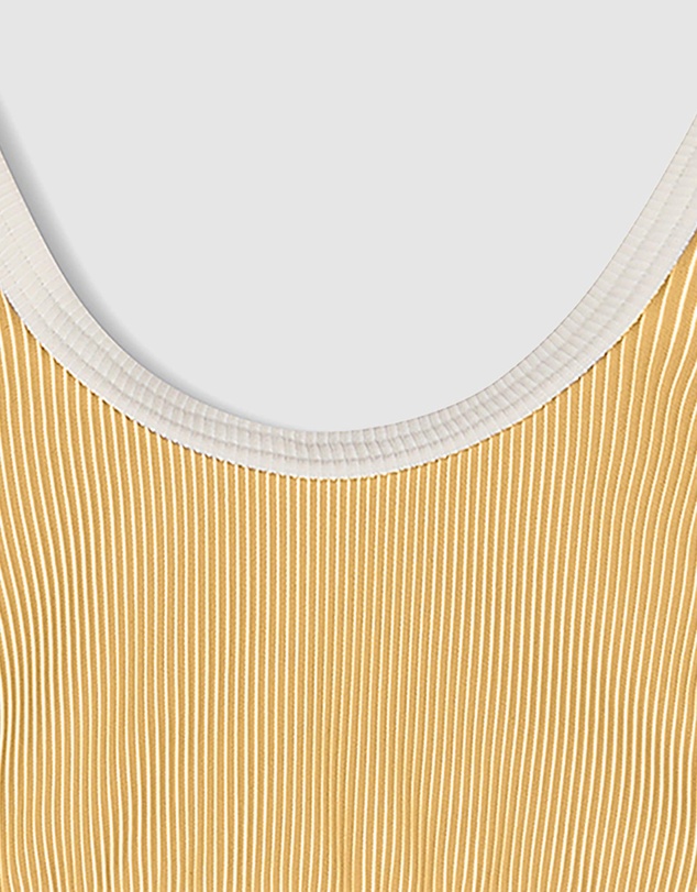 Zulu & Zephyr Mini - Mini Stripe Rib Scoop Bikini Top - Kids-Teens
