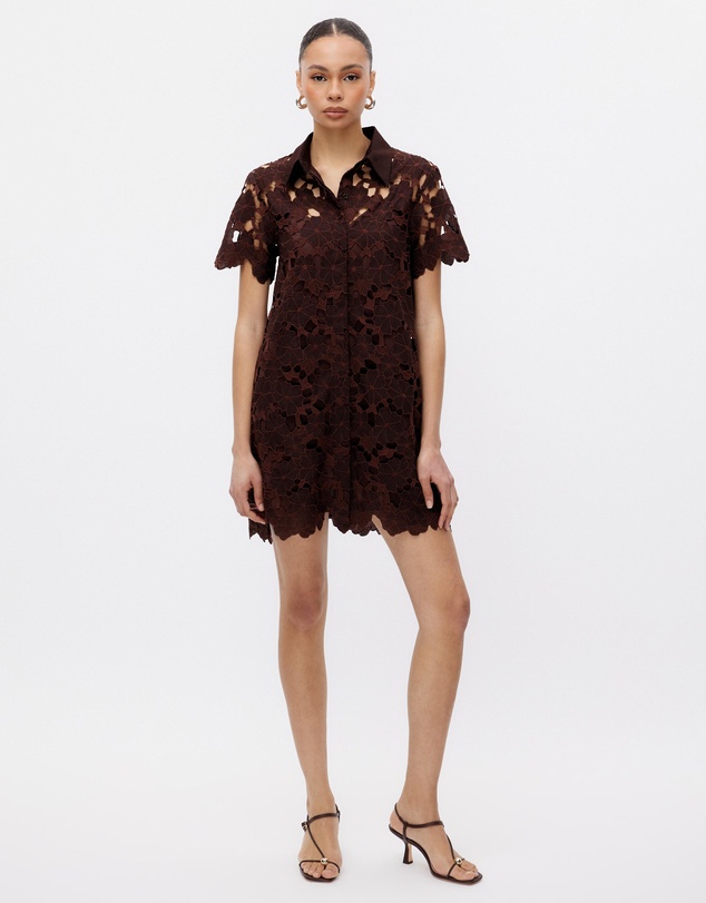 Minima Esenciales - Maeve Embroidered Mini Shirt Dress