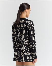 Poolside Paradiso - Jamaica LS Knit Top - Black