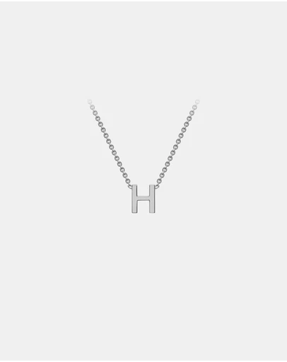 Zoe Olivia - 9K White Gold Initial H Necklace