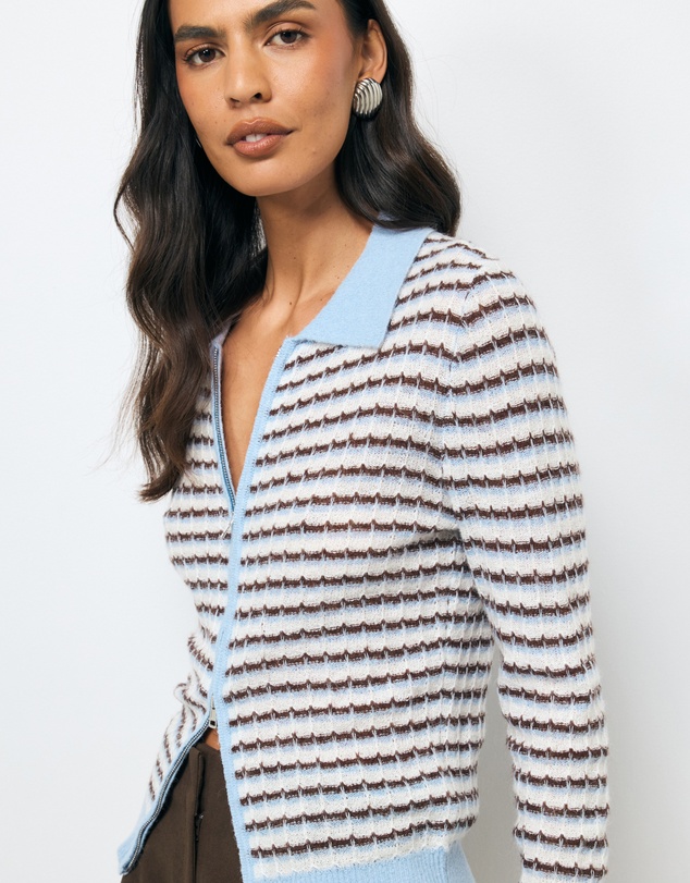 AERE - Baya Stripe Knit Top