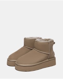EVERAU - Australian Shepherd Ugg Rommie Platform Cow Suede Upper UGG Boots