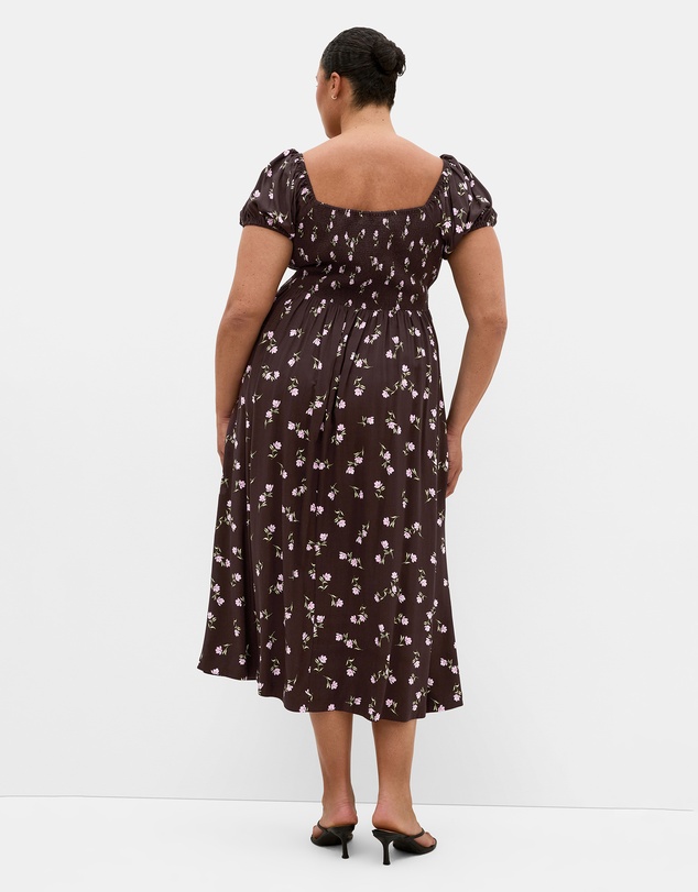 City Chic - Abbie Short Sleeve Field Print Maxi Dress