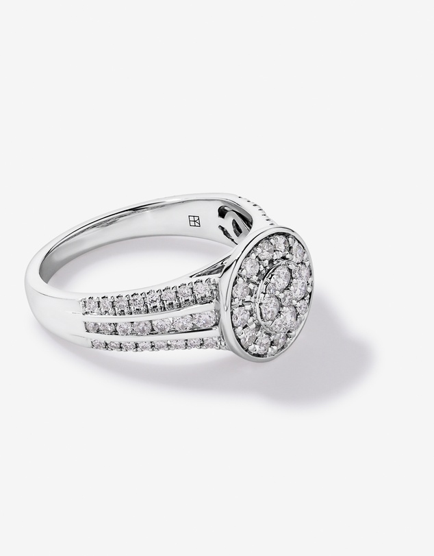 Michael Hill - 0.85 Carat TW Round Diamond Cluster Ring in Sterling Silver