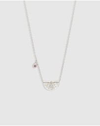 By Charlotte - Silver Lotus Birthstone Necklace - October