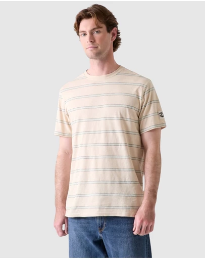 GUESS - Striped Acid Wash T-Shirt