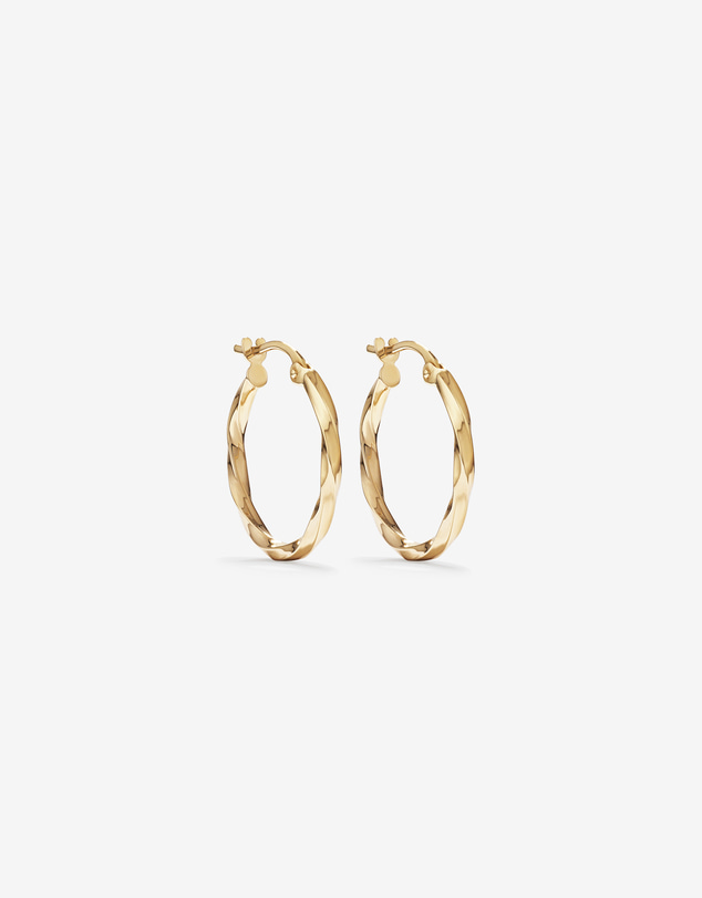Michael Hill - 18mm Square Twist Hoop Earrings in 10kt Yellow Gold