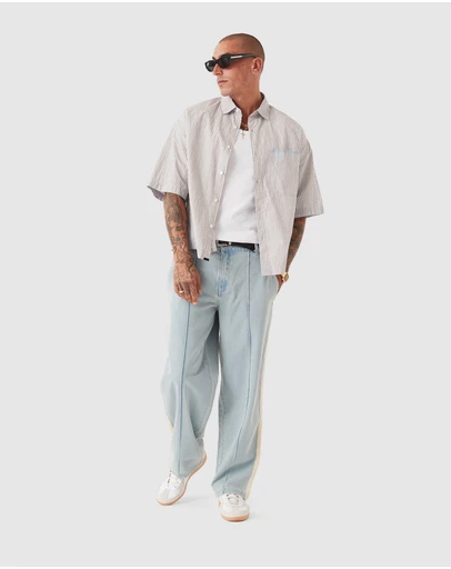 Zanerobe - Stitched Pintuck Denim Pant LT Blue
