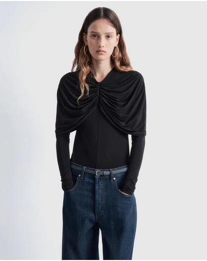 & Other Stories - Draped Cape-Detail Top