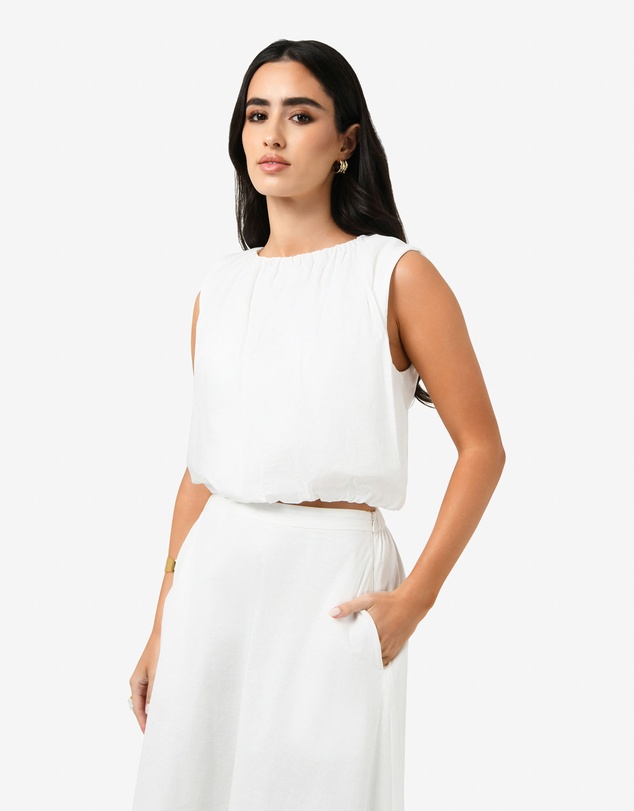 Forcast - Kenya Rouched Linen Top