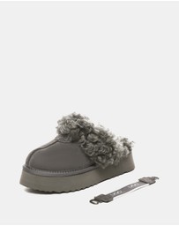 EVERAU - Australian Shepherd Ugg Waffle Curly Platform Cow Suede Upper House Shoes