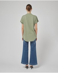 DRICOPER DENIM - Slouchy Oil Green Tee