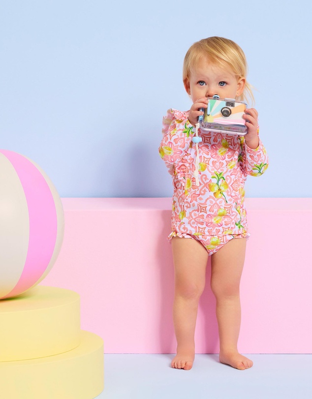 Seafolly - Lemon Tile Frill Rash Set - Babies