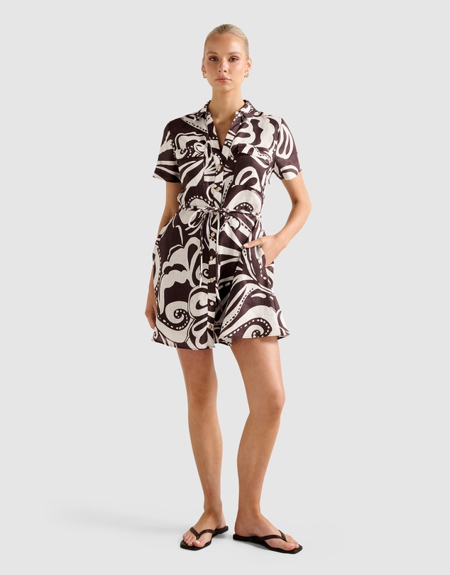 Forever New - Grace Linen Shirt Mini Dress