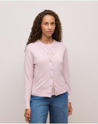 Trenery - Wool Cashmere Classic Cardigan in Pink Rose