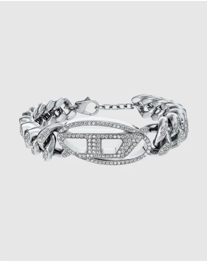 Diesel - Oval D Logo Silver Bracelet