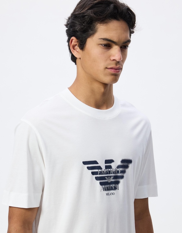 Emporio Armani - Graffiti Eagle Logo Print Jersey T-Shirt