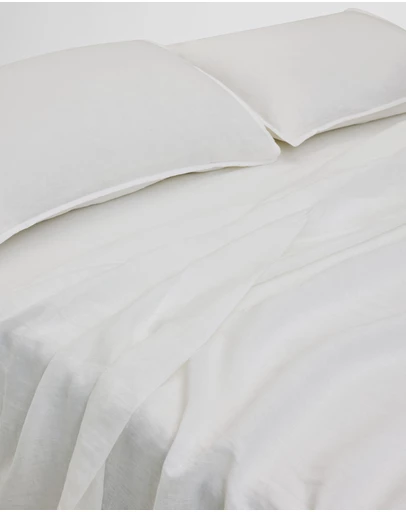 Country Road - Skye Linen Queen Flat Sheet
