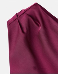 M.N.G - Asymmetrical Satin Dress With Side Slits
