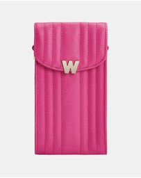 Wolf - Wolf Mimi Phone Case with Wristlet & Lanyard Pink