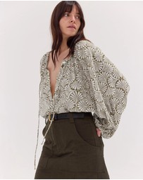 Cloth & Co. - The Block Print Blouse | Olive