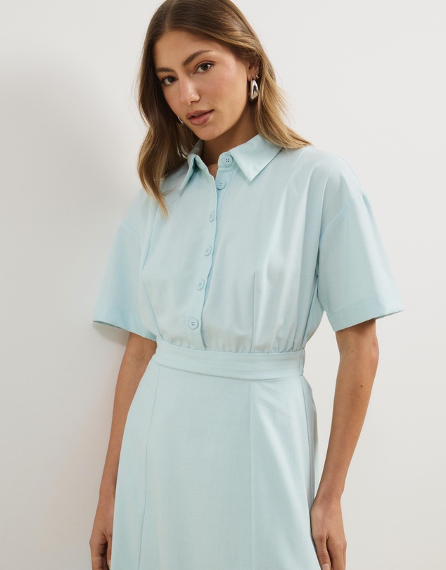 Atmos&Here - Belle Short Sleeve Shirt Maxi Dress