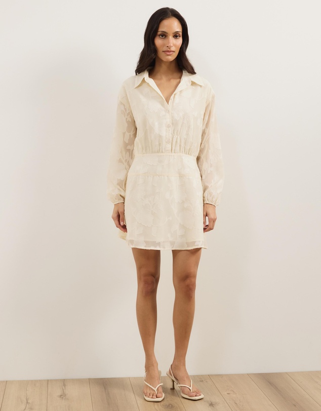 Atmos&Here - Livia Jacquard Mini Shirt Dress