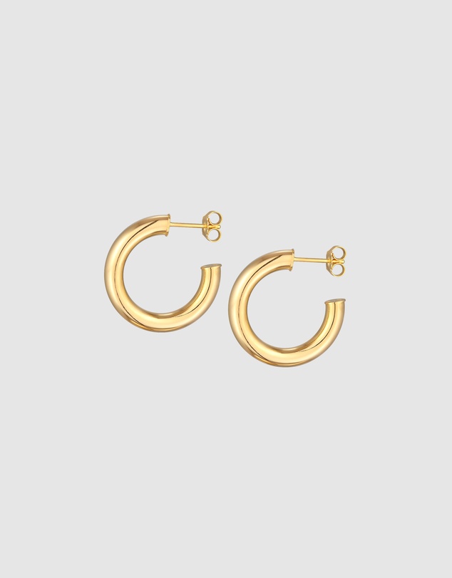 Elli Jewelry - Earrings Creoles Studs In 925 Sterling Silver Gold Plated