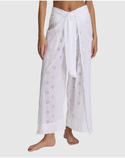 Polo Ralph Lauren - Cotton Eyelet Wrap Waist Beach Pant Cover-Up