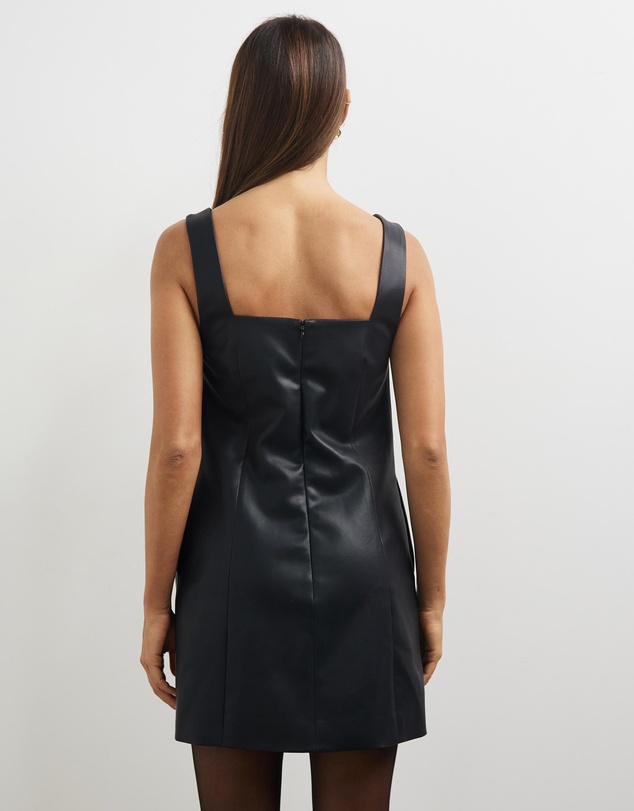 Minima Esenciales - Astri Leather Look Mini Dress