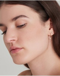 Ania Haie - Ania Haie 14kt Gold Natural Diamond Sunburst Huggie Hoop Earrings