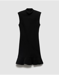 M.N.G - High-Neck Dress With Ruffle