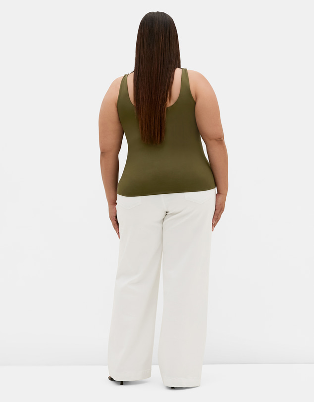 City Chic - Plus size Arami Sleeveless Top - dark olive