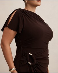 Forever New Curve - Fiora Curve Short Sleeves Hardware Midi Dress