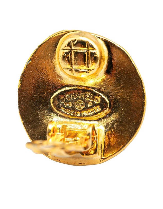 Pre-Loved by Azura Reborn - Pre-Loved Gold Plated CC Round Clip On Earrings