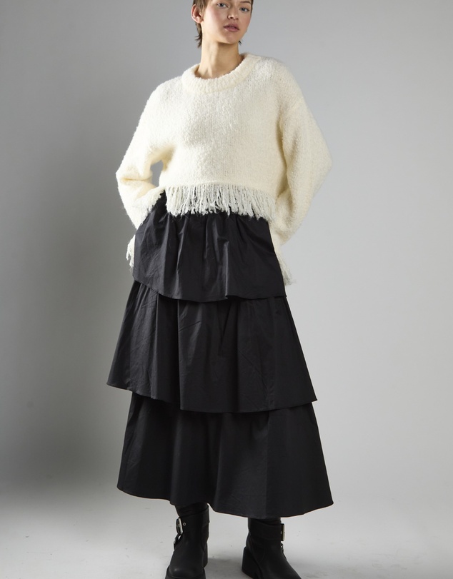 Glamorous - Fringe-Trim Long Sleeve-Jumper