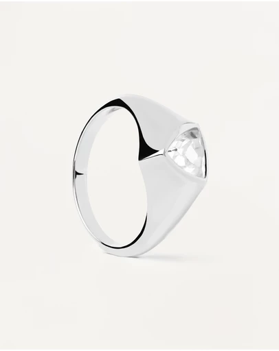 PDPAOLA - Triangle Shimmer Stamp Silver Ring