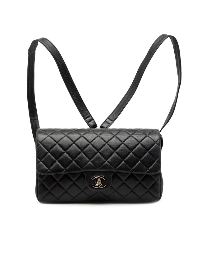 Pre-Loved by Azura Reborn - Pre-Loved Medium Quilted Lambskin Flap Backpack