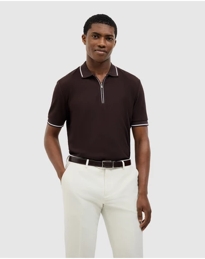 Politix - Morgan Textured Zip-up Polo