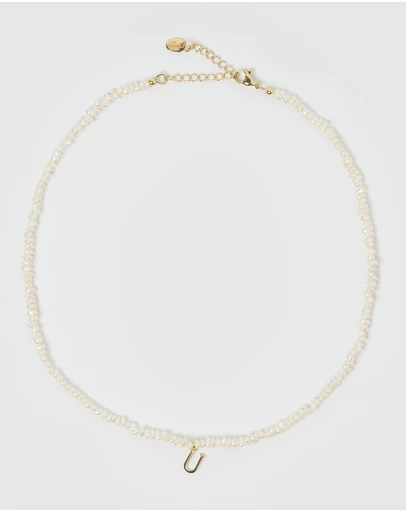 Miz Casa and Co - Pearl Letter U Necklace