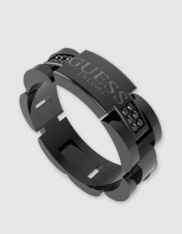 GUESS - Frontier Gunmetal Flat Ring 66