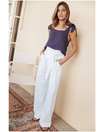 Petal & Pup - Evelyn Paperbag Trouser Pants - White