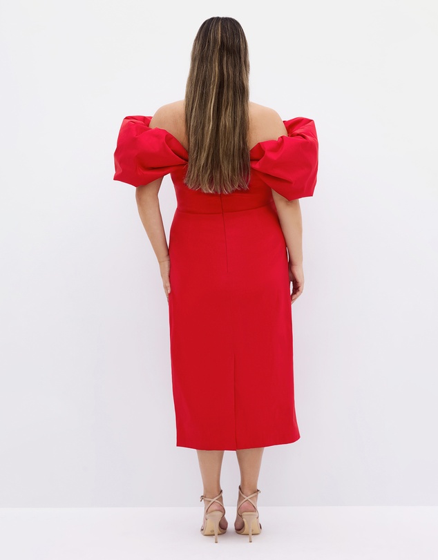 City Chic - Elyse Off Shoulder Midi Dress